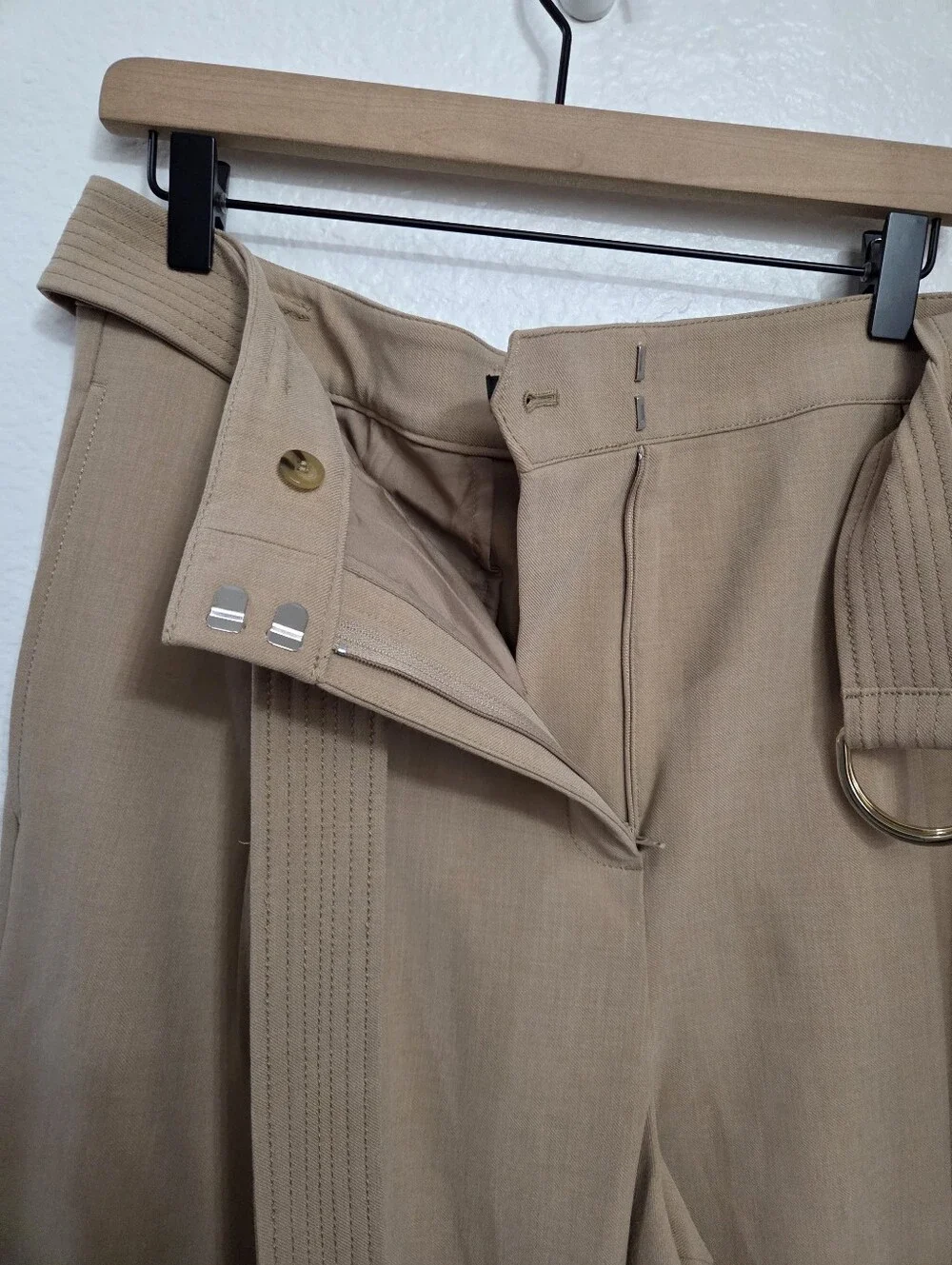 Ann Taylor The Belted Straight Leg Pant Women's Size 12 Tan - Picture 9 of 12